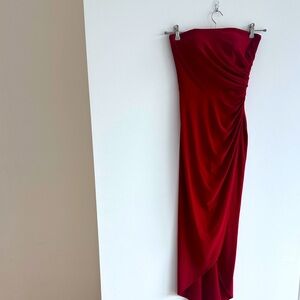 Elegant Red Strapless Dress Size 0